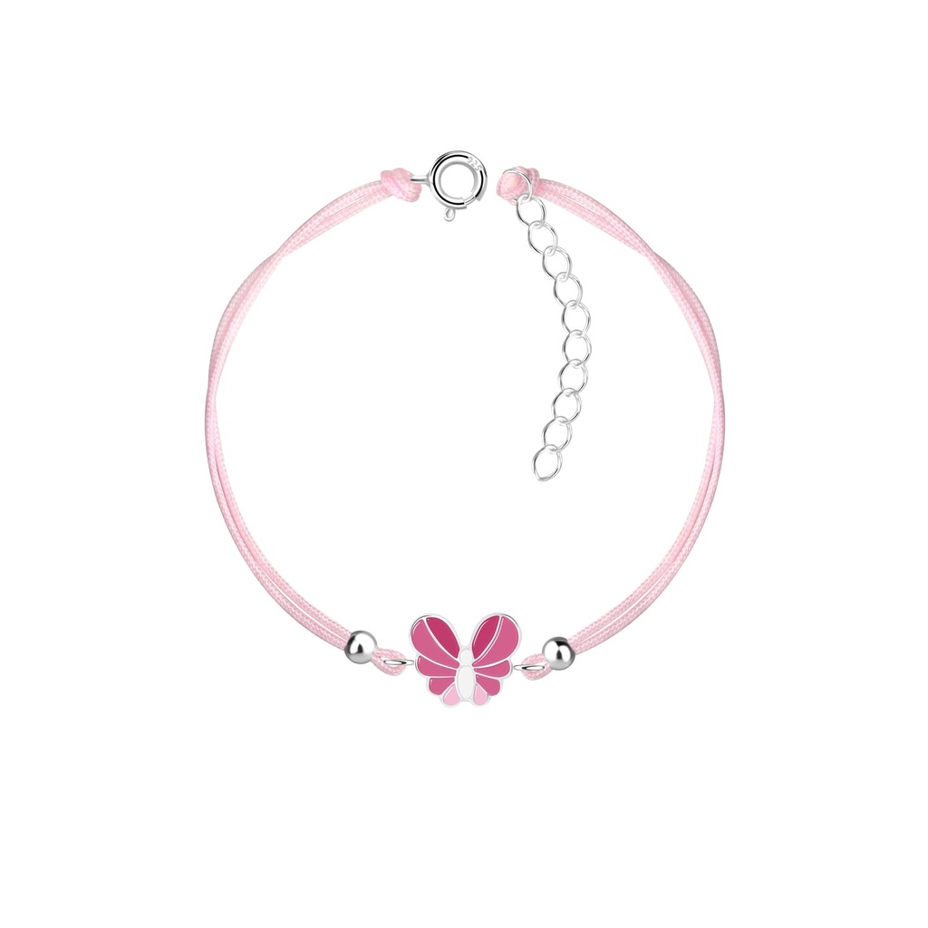 Bracelet cordon papillon en argent