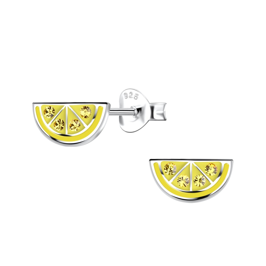 Silver Lemon Stud Earrings