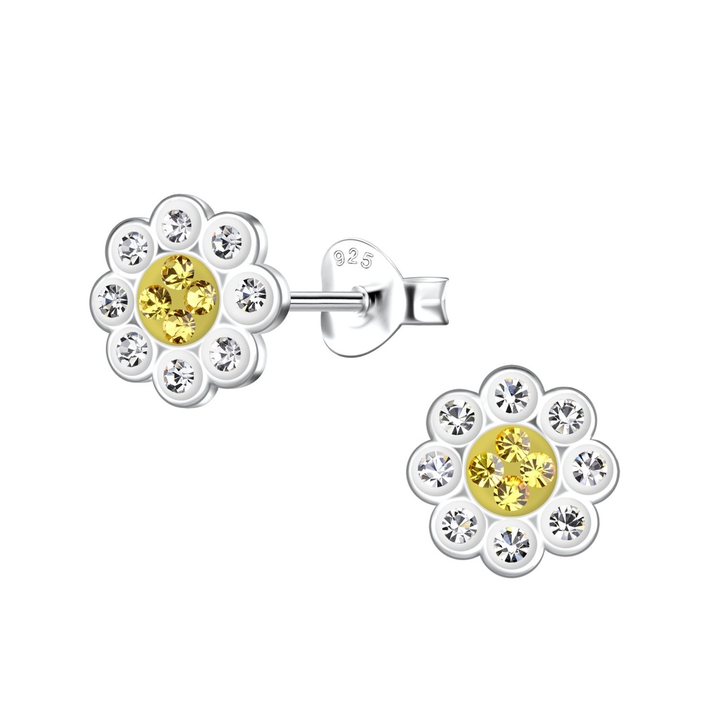 [10030491] Silver Flower Stud Earrings