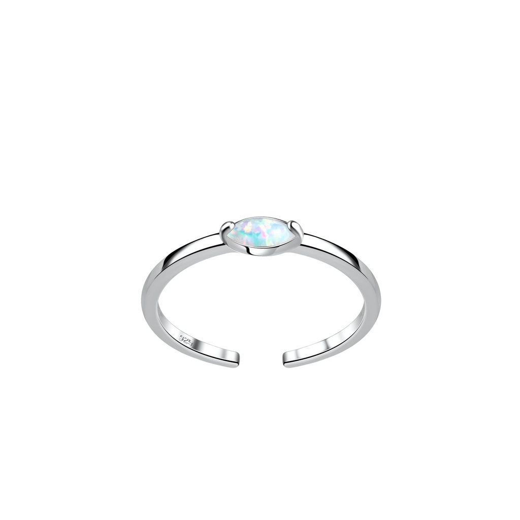 Bague d'orteil opale marquise en argent 2X4 mm
