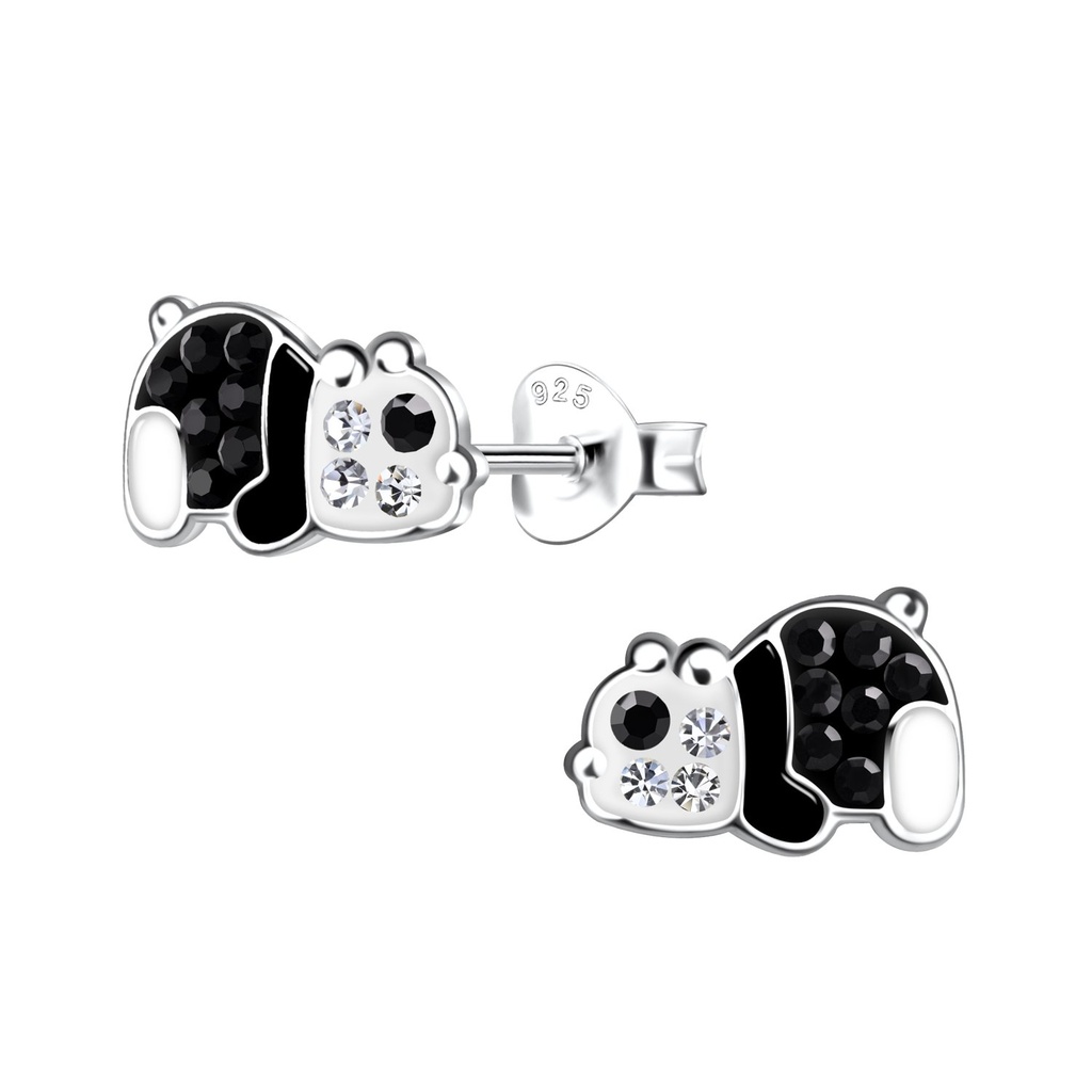 Puces d'oreilles panda en argent