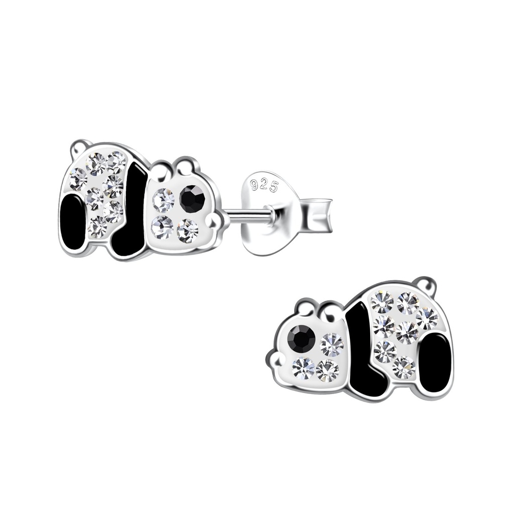 Puces d'oreilles panda en argent