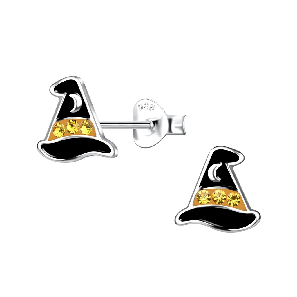 [10030582] Puces d'oreilles chapeau de sorcière en argent