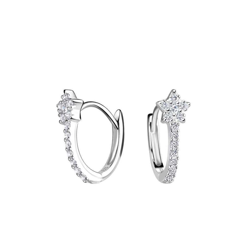 [10024199] Créoles huggie étoile en argent