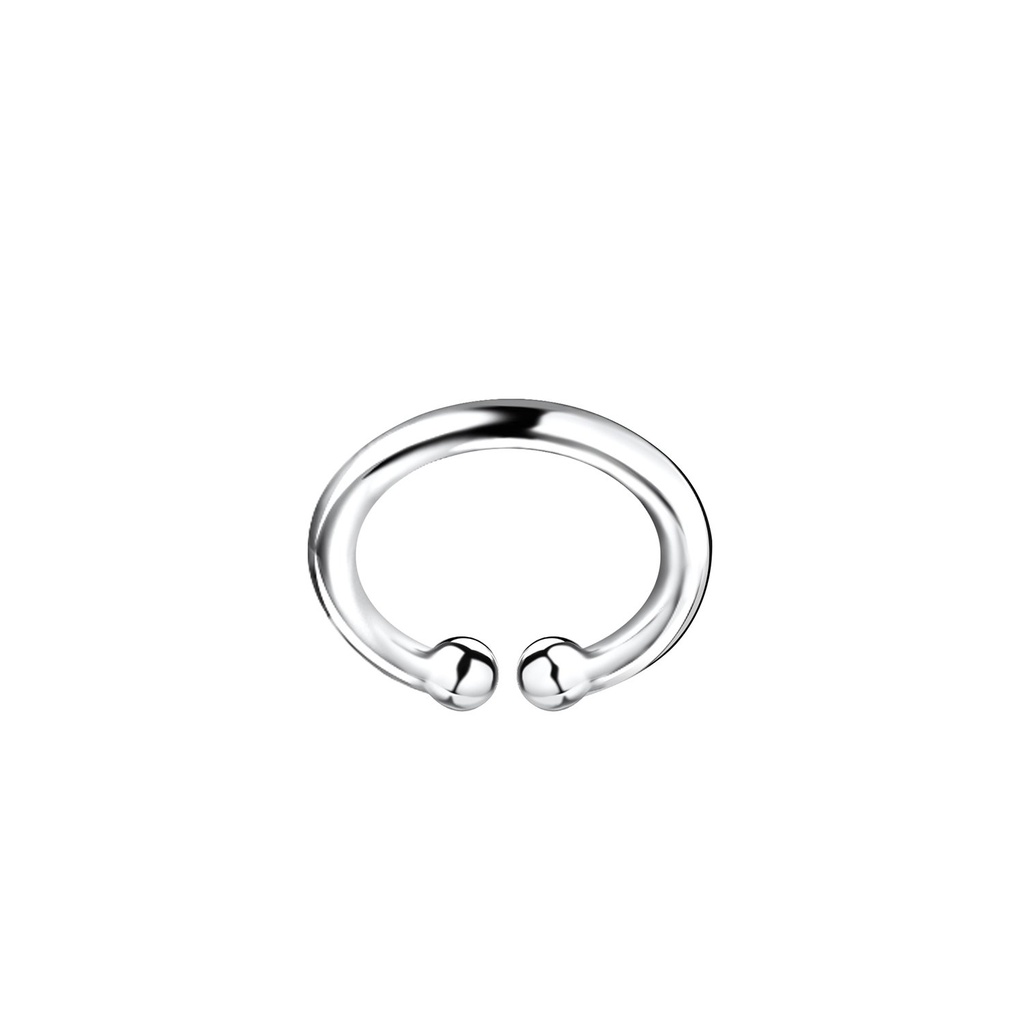 [10012550] Silver Ear Cuff with Ball