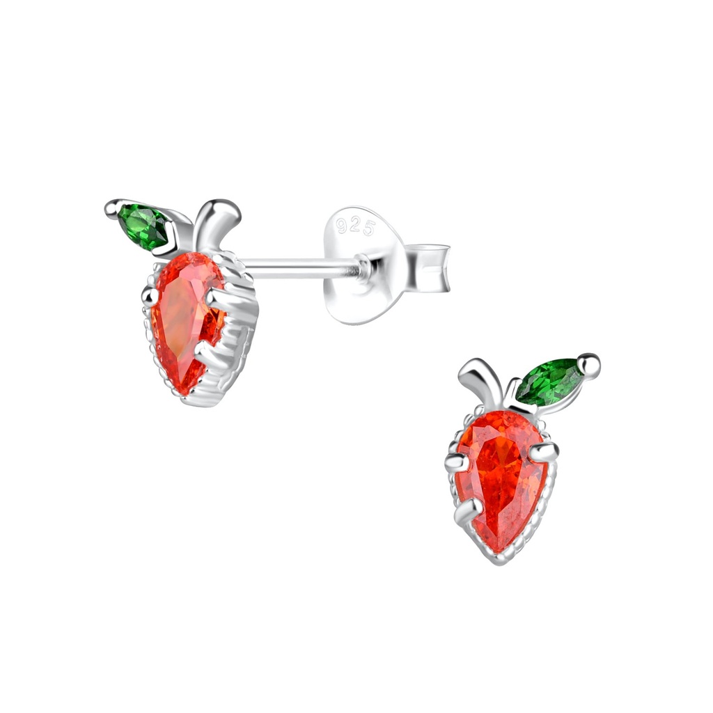 Puces d'oreilles carotte en argent