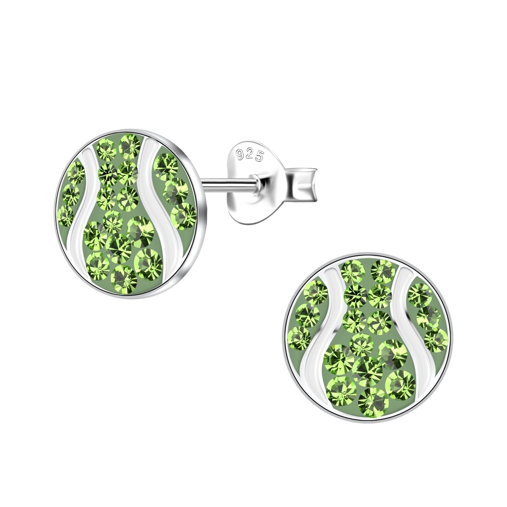 Puces d'oreilles boule tennis en argent