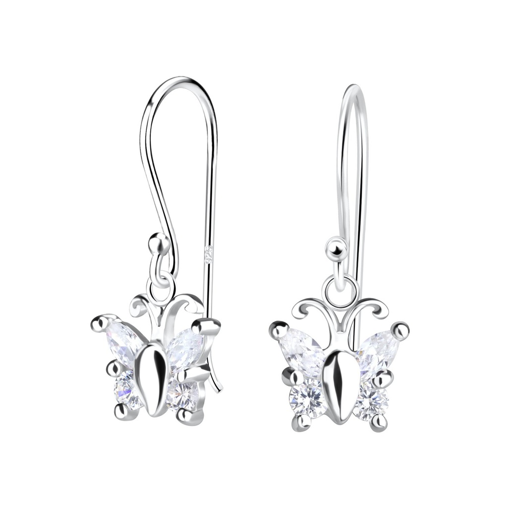 [10017600] Silver Butterfly Earrings