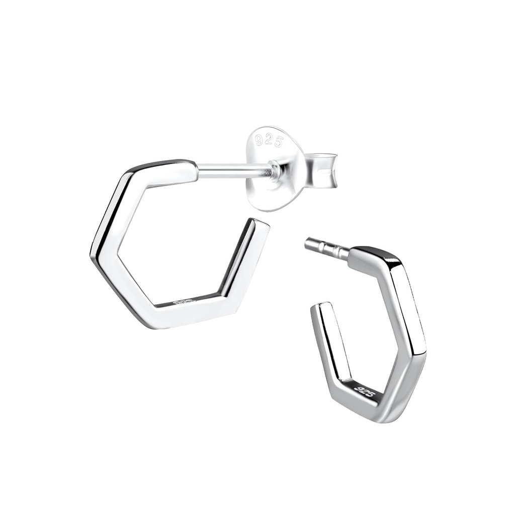 [10012545] Puces d'oreilles demi-créole en argent