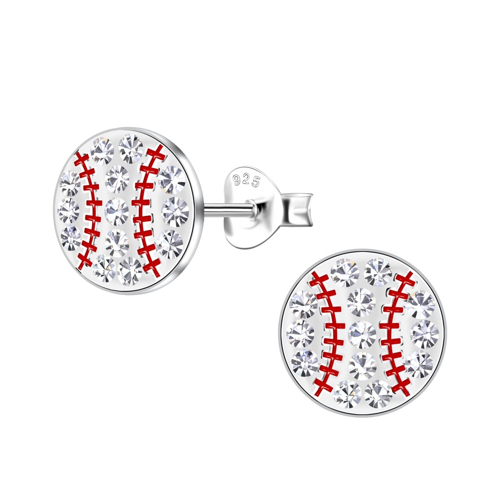 Puces d'oreilles baseball en argent