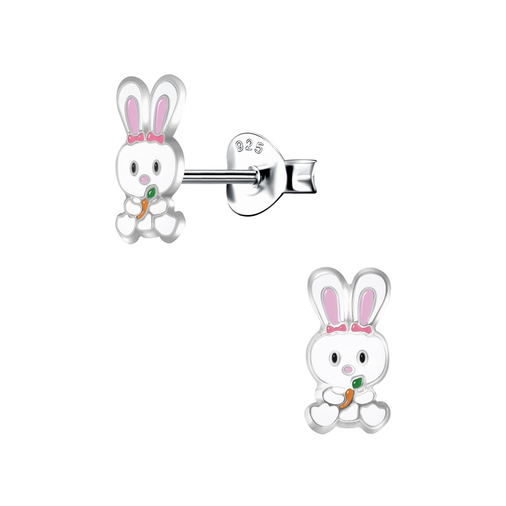 Silver Rabbit Stud Earrings