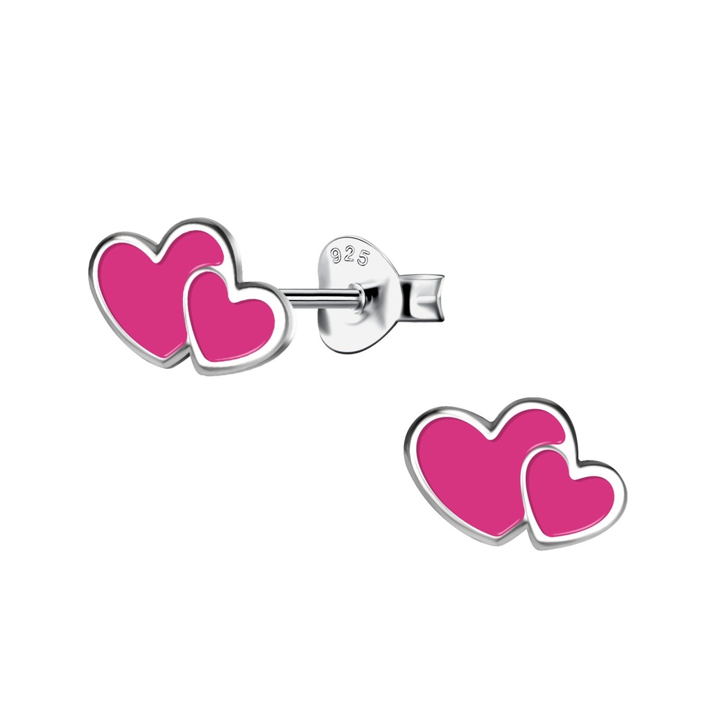 Silver Heart Stud Earrings