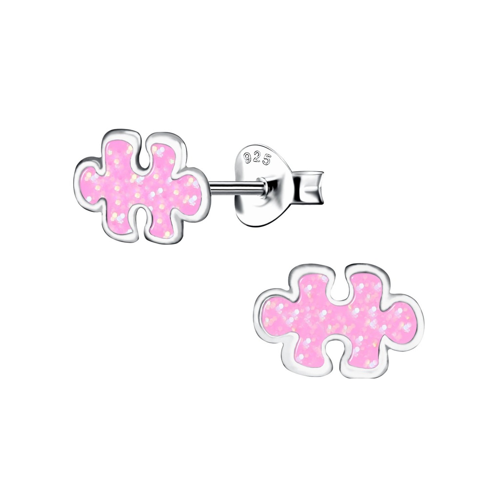 Puces d'oreilles puzzle en argent