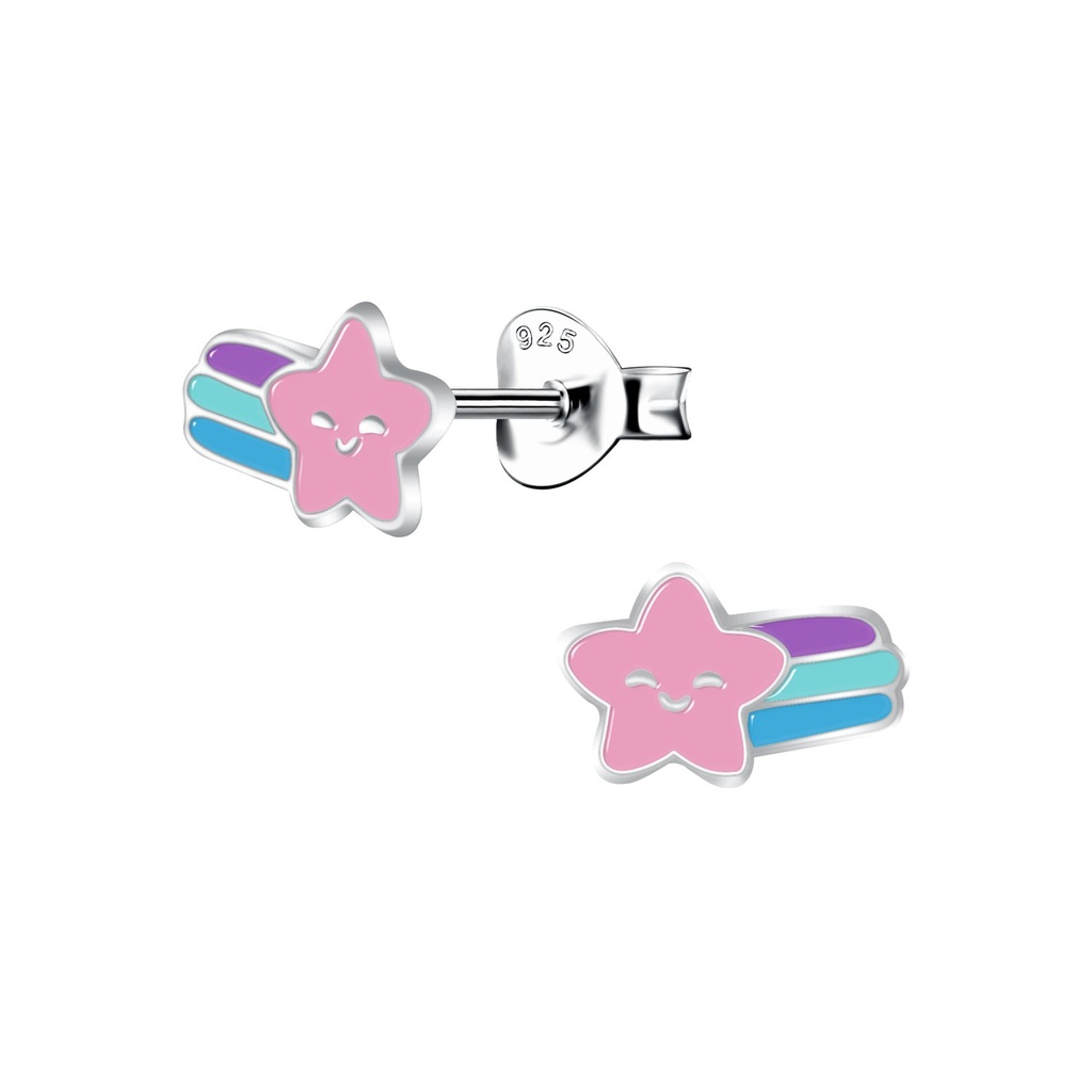 Puces d'oreilles étoile filante en argent