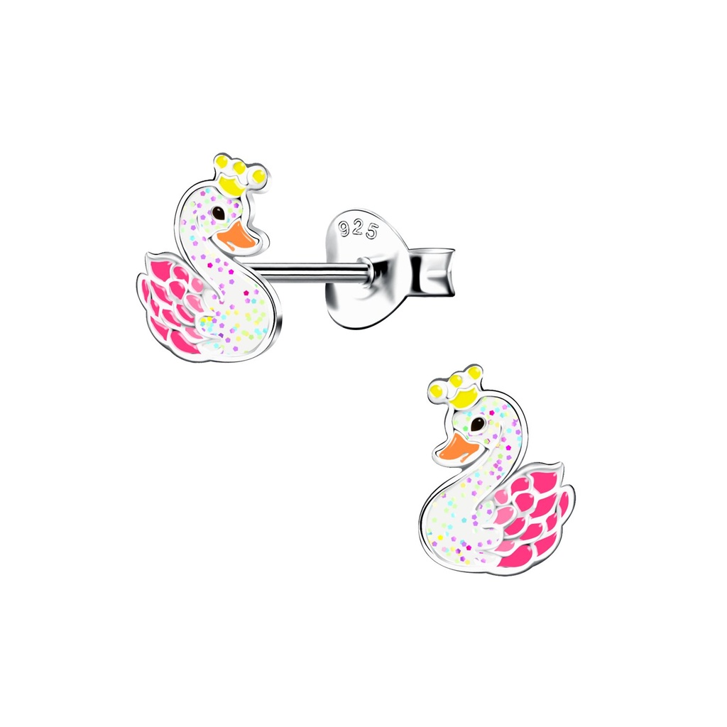 Puces d'oreilles cygne en argent