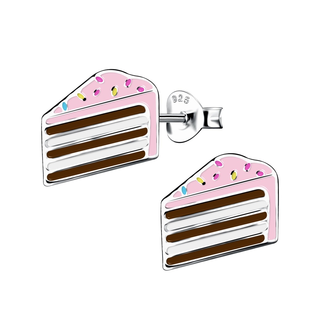 [10020862] Puces d'oreilles gâteau en argent
