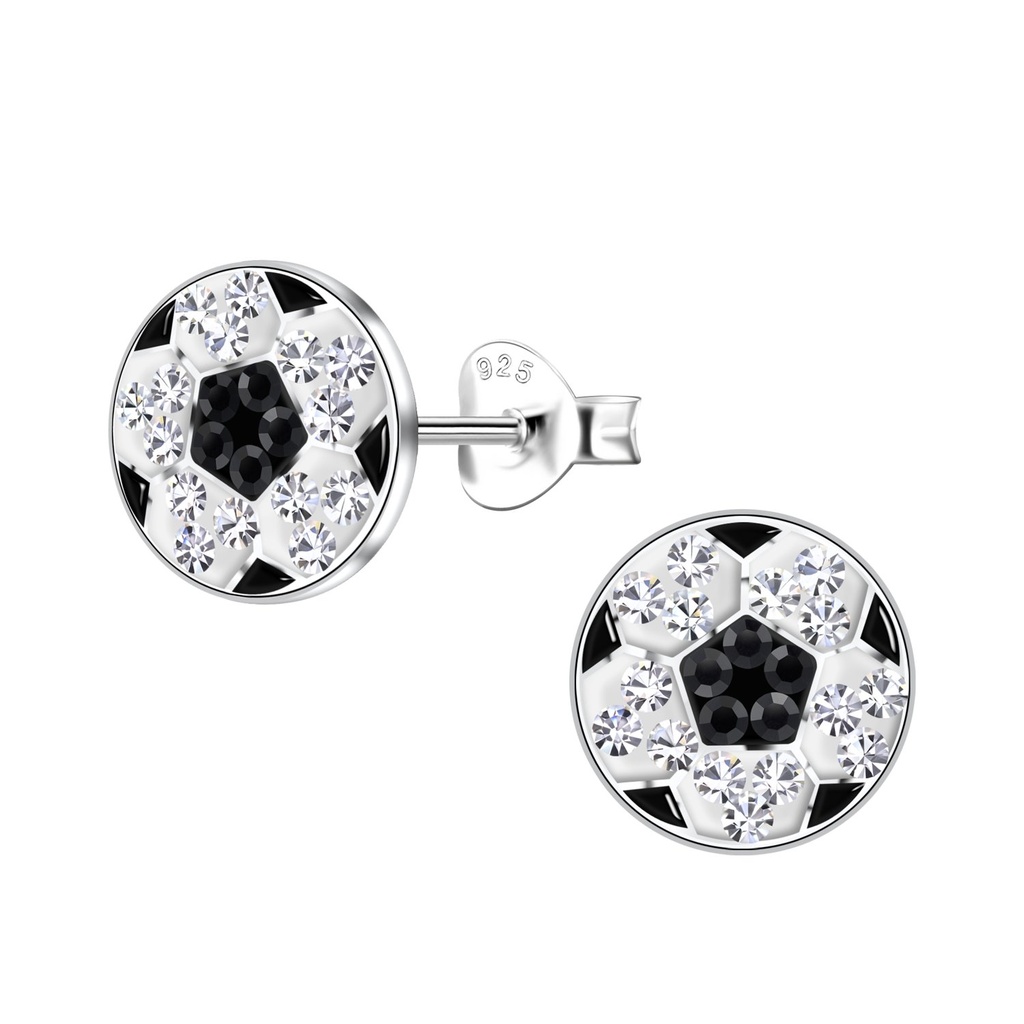Puces d'oreilles football en argent