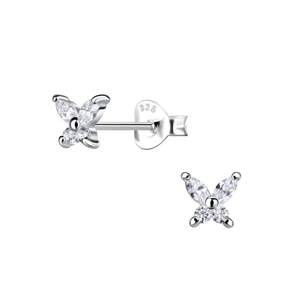 Silver Butterfly Stud Earrings