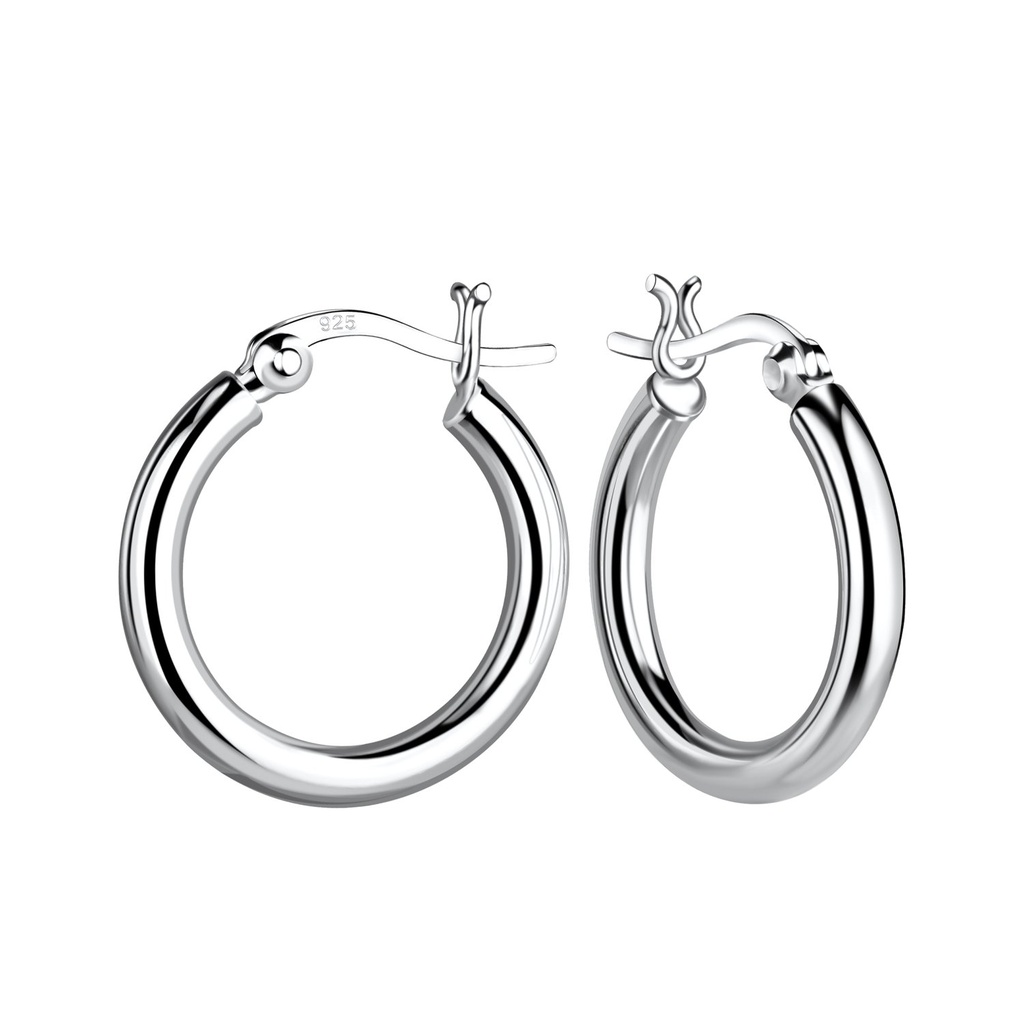 Créoles fermoir français en argent 19 mm
