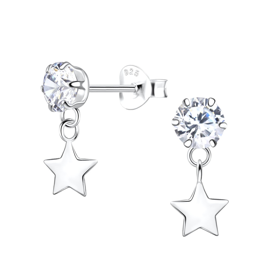Silver Star Stud Earrings
