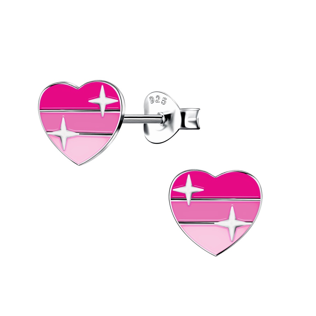 Silver Heart Stud Earrings