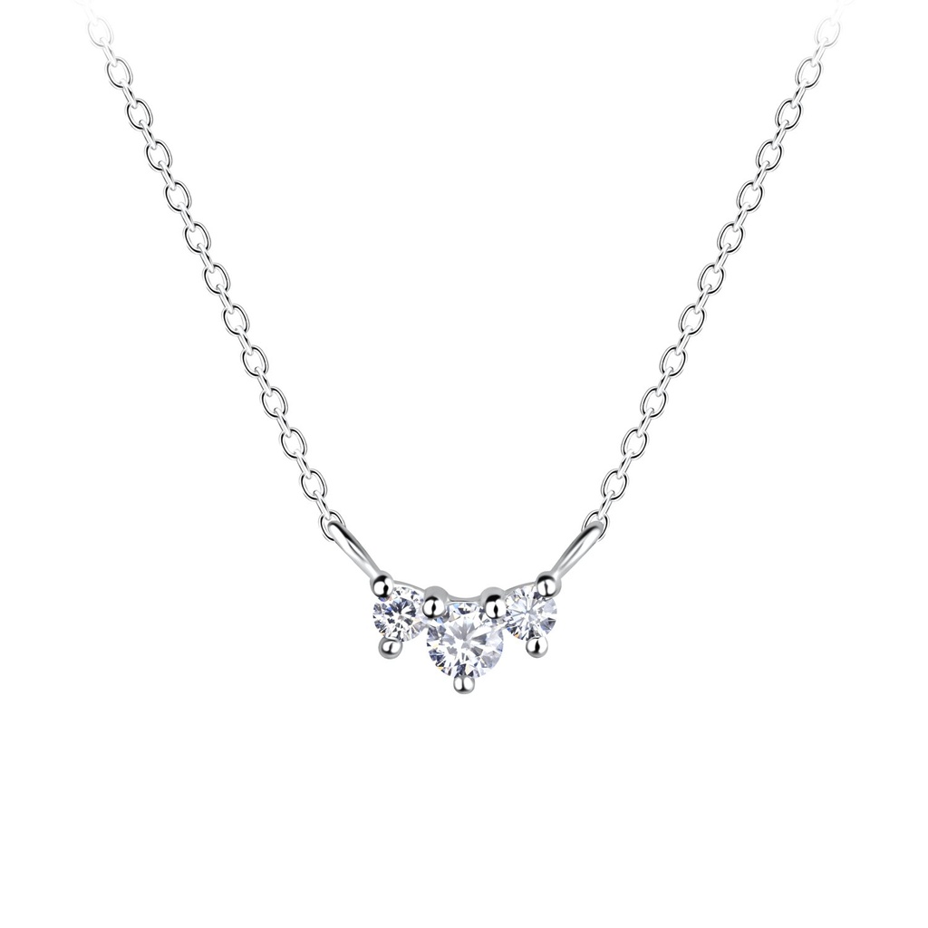 Silver Three Stones Necklace