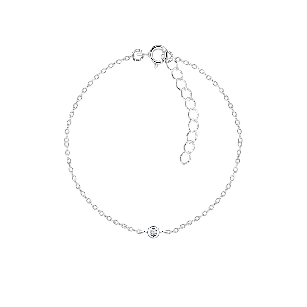 [10030388] Silver Single Stone Bracelet