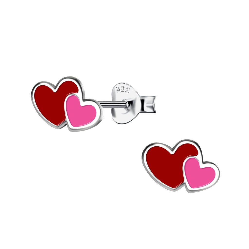 Silver Heart Stud Earrings