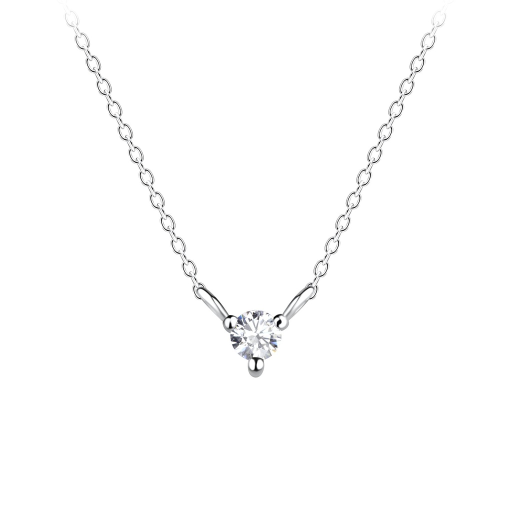 Silver Single Stone Necklace