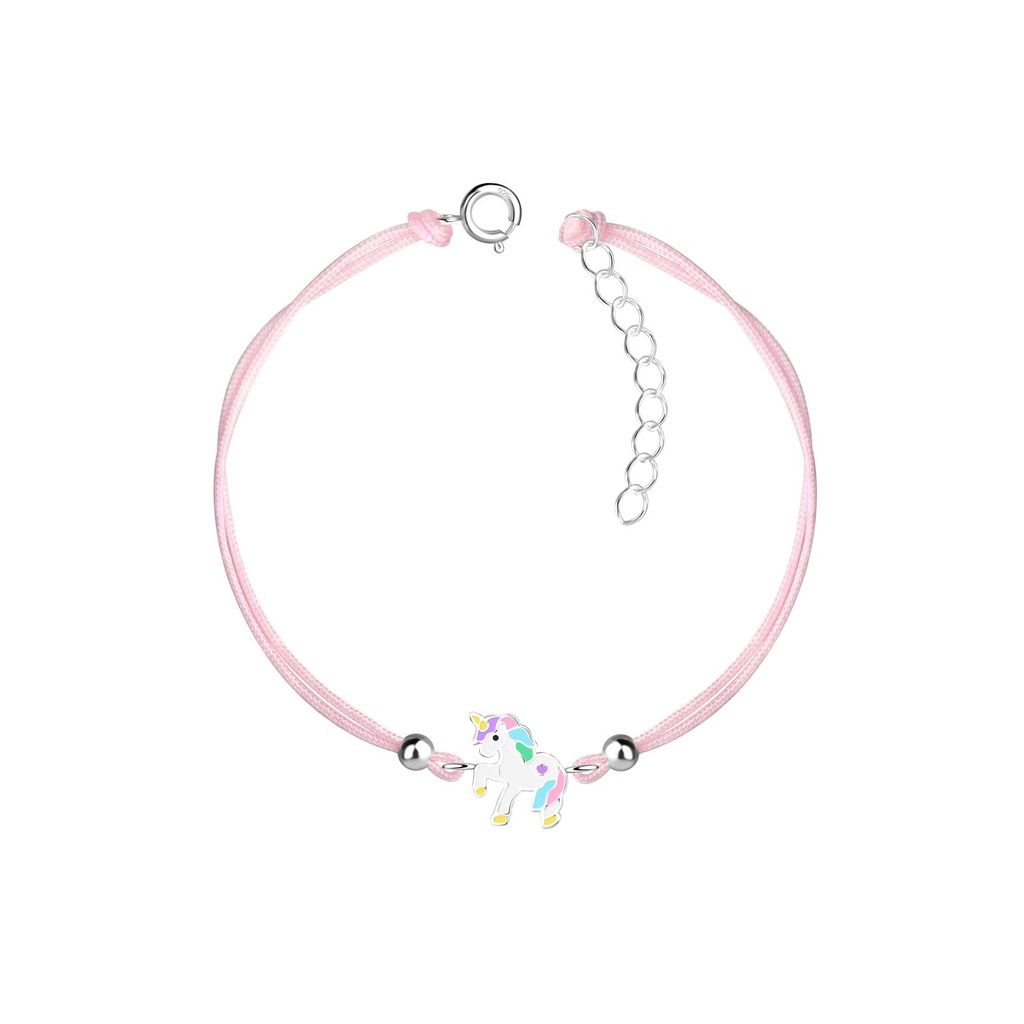 Silver Unicorn Cord Bracelet