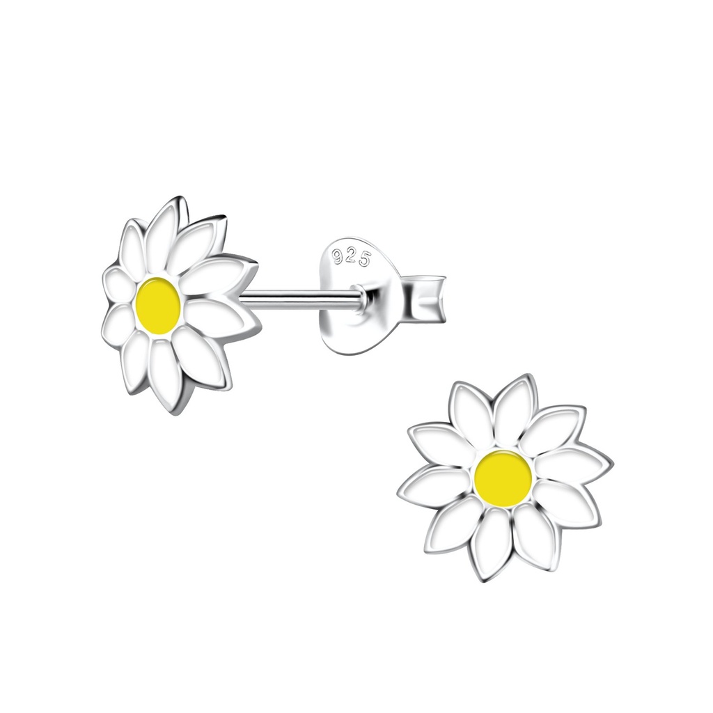 Silver Flower Stud Earrings