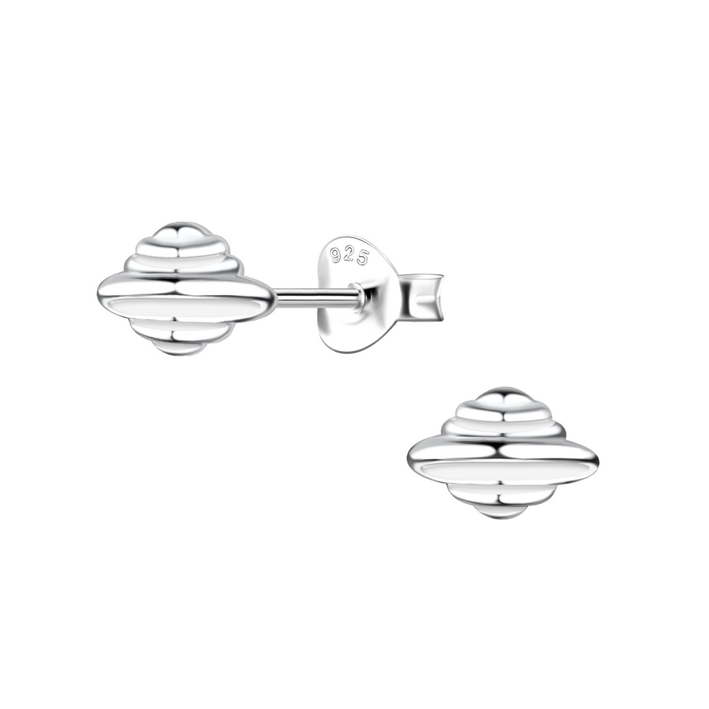 Silver UFO Stud Earrings