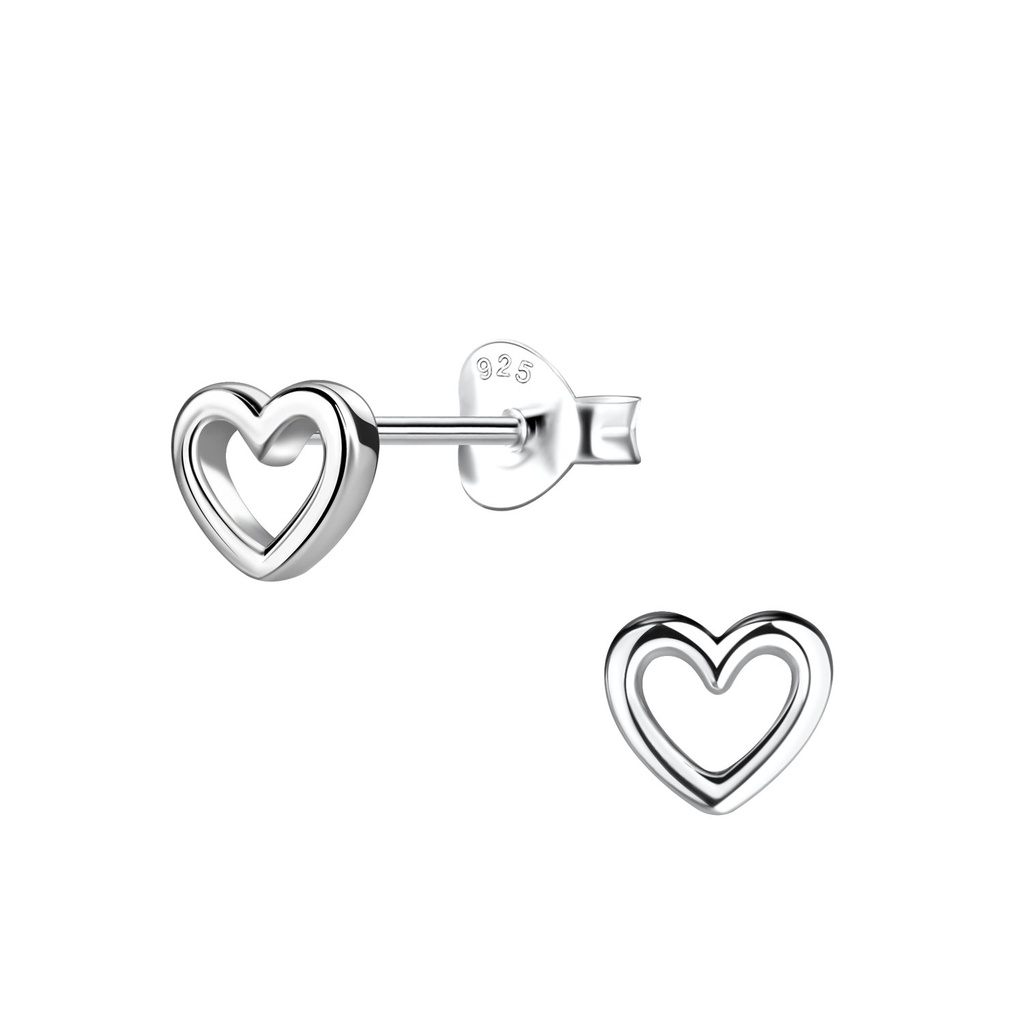 Puces d'oreilles cœur en argent