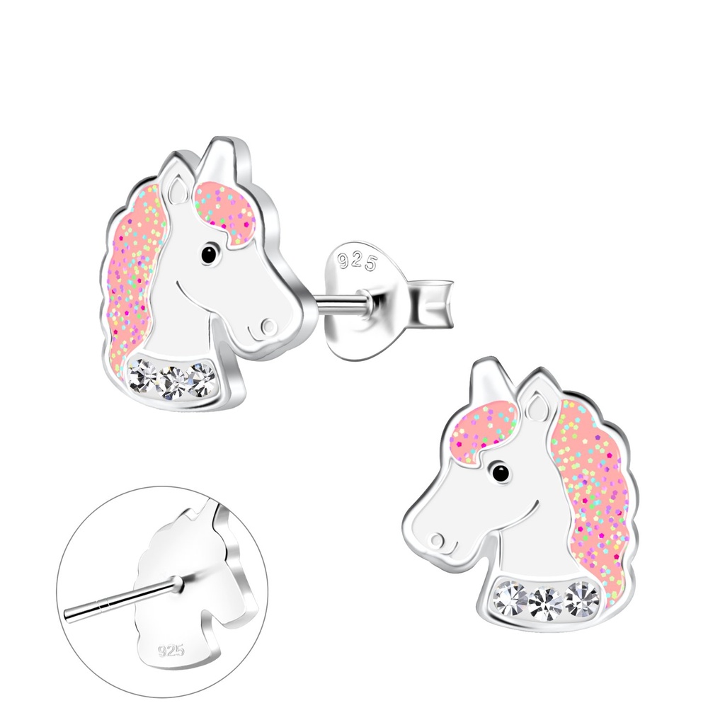 [10027477] Puces d'oreilles licorne en argent