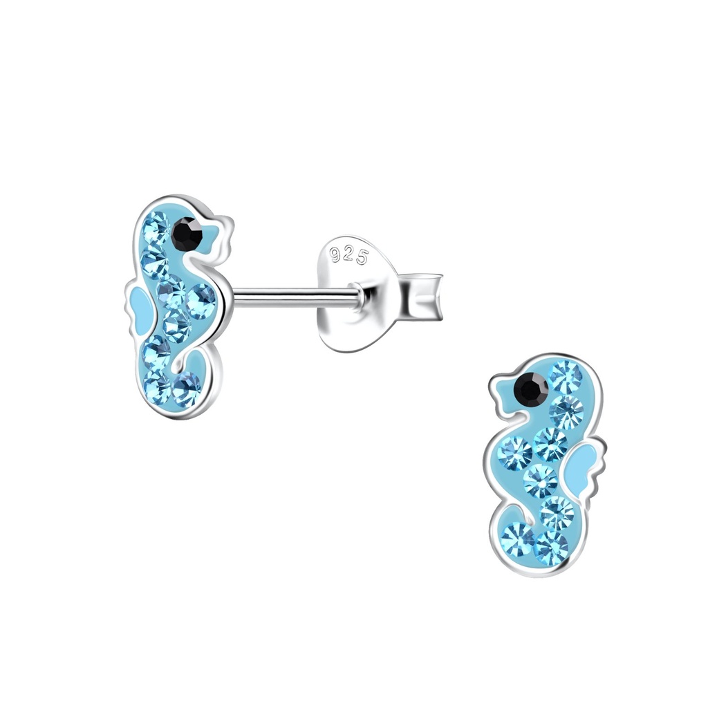 Silver Seahorse Stud Earrings