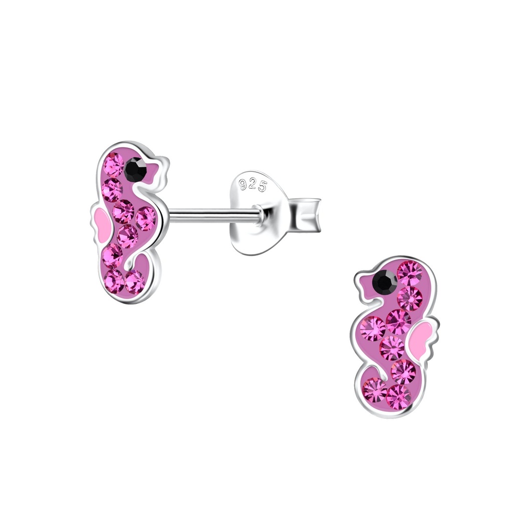 Silver Seahorse Stud Earrings