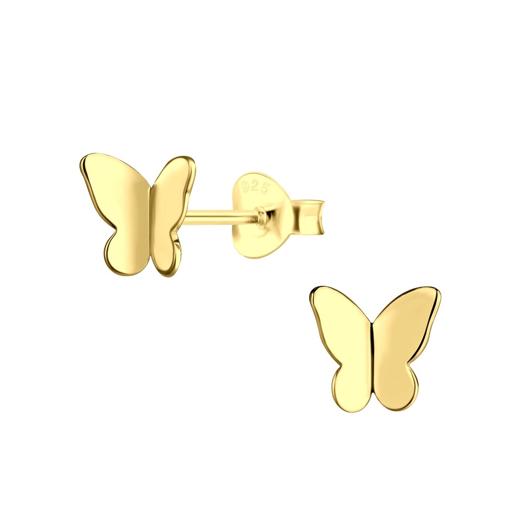 Puces d'oreilles papillon en argent
