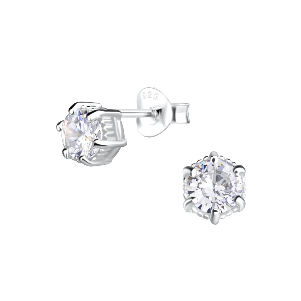 Puces d'oreilles géométriques en argent