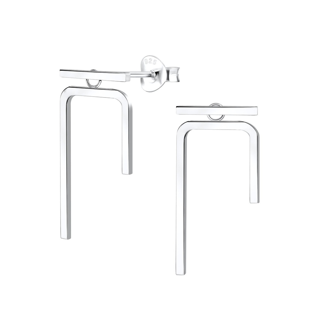 [10010754] Ear jacket barre en argent