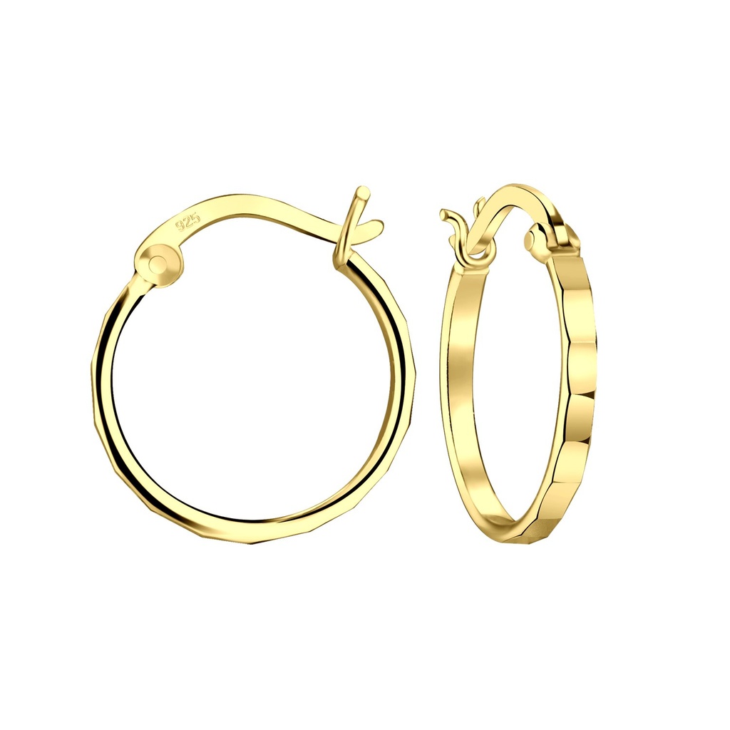 [10011455] 16mm Silver French Lock Hoop Earrings