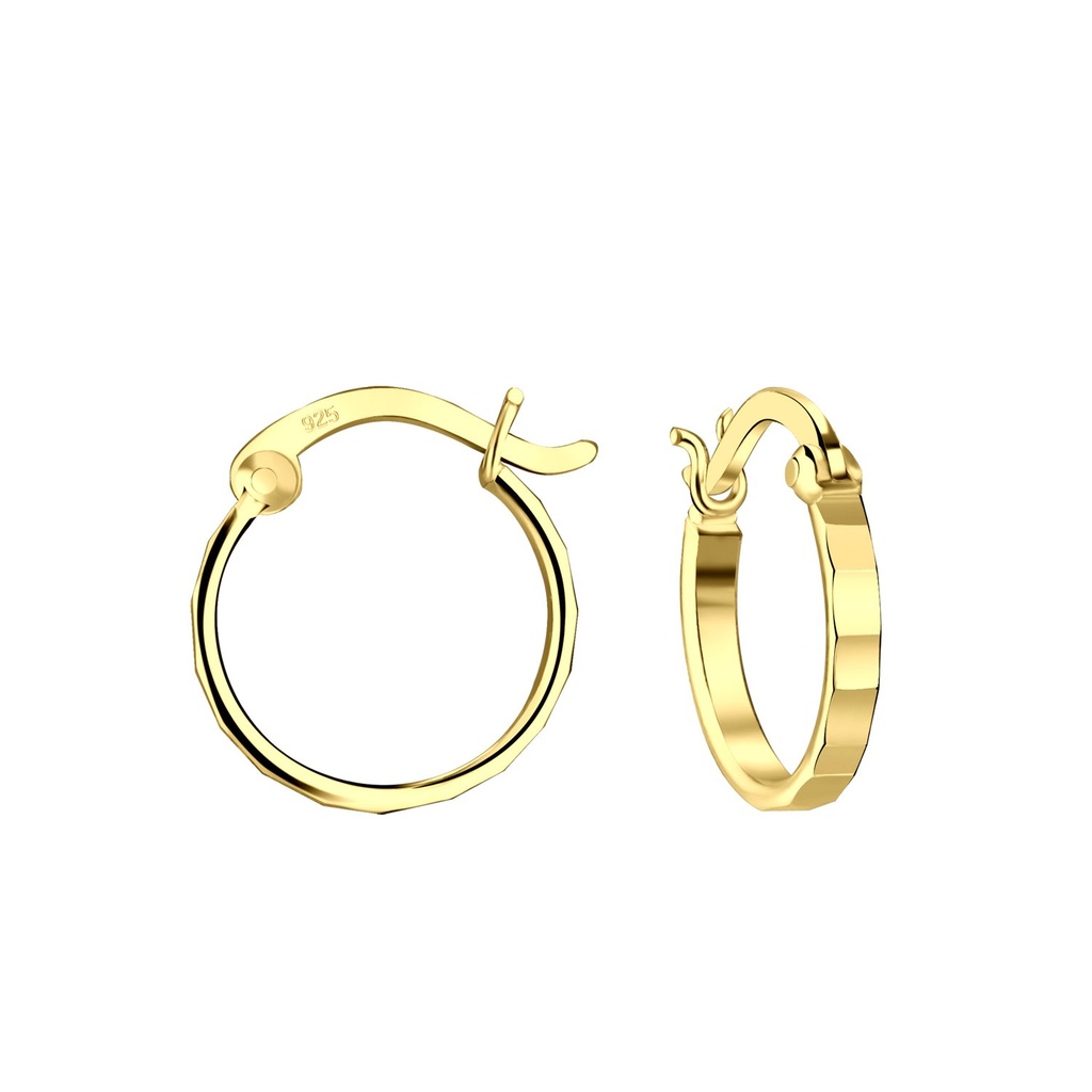 [10011451] 12mm Silver French Lock Hoop Earrings