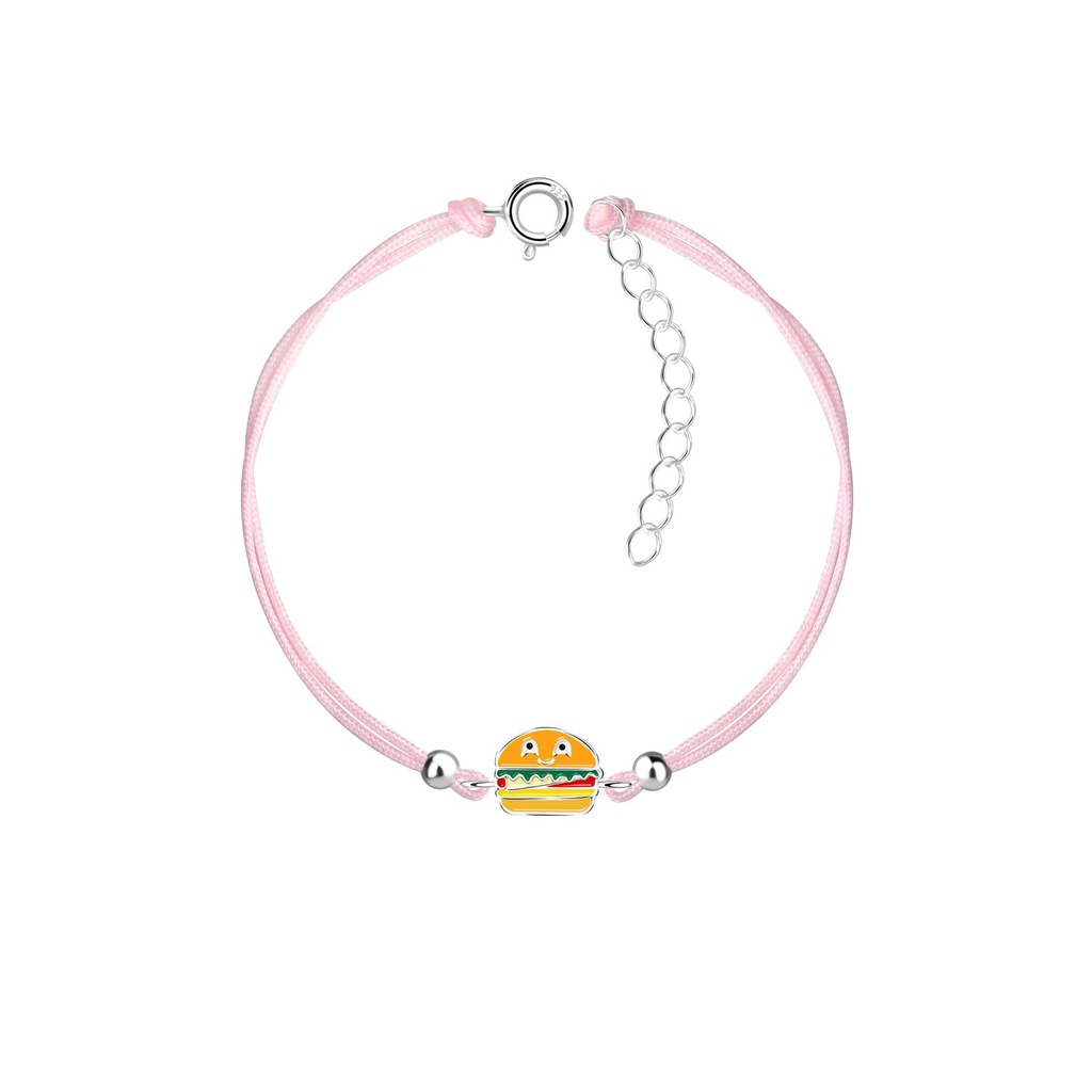 Bracelet cordon burger en argent