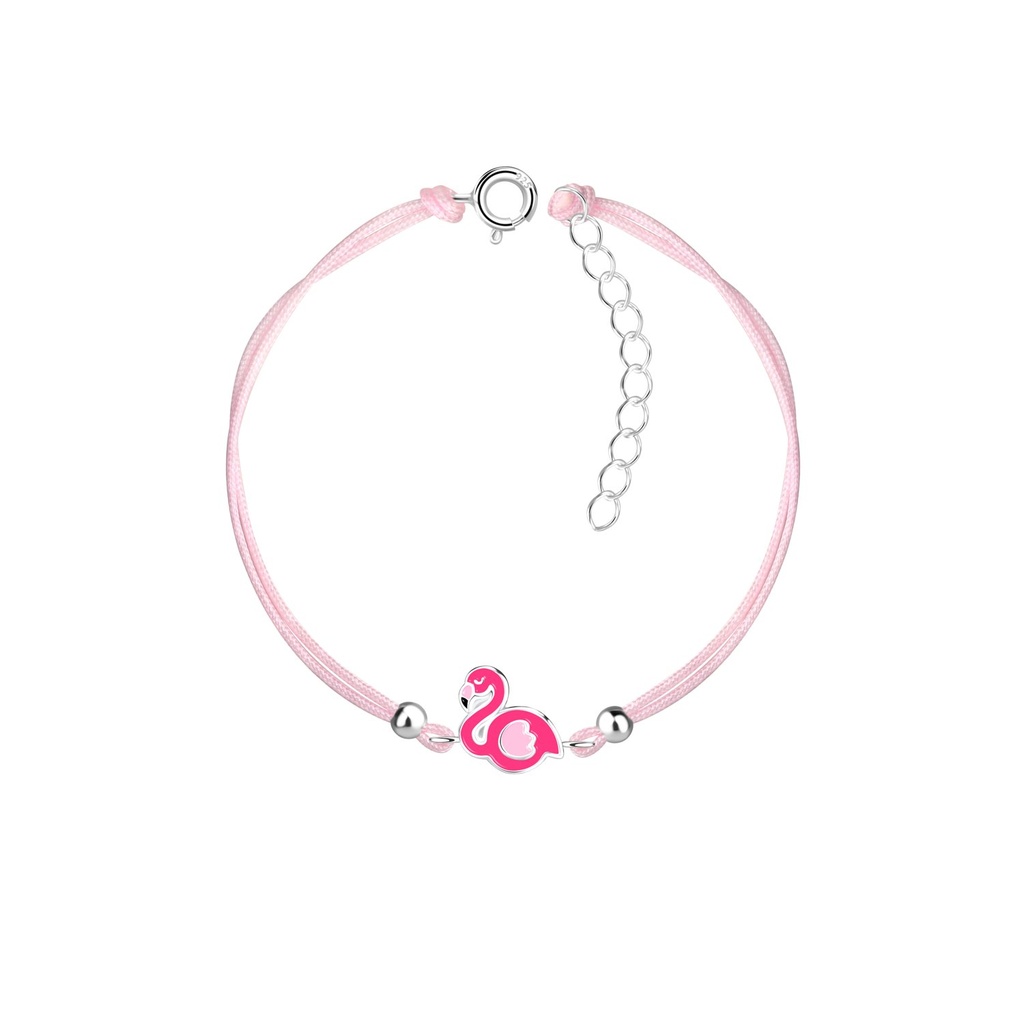 Silver Flamingo Cord Bracelet