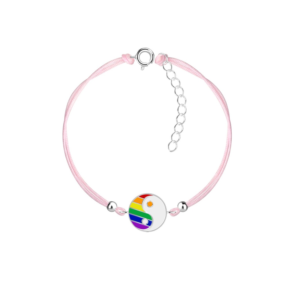 Silver Yin Yang Cord Bracelet