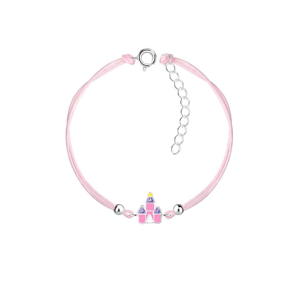 Silver Castle Cord Bracelet