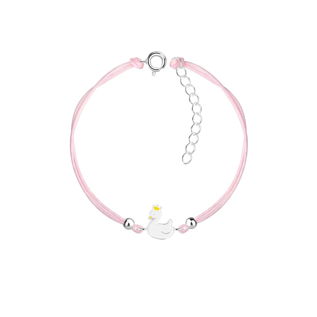 Silver Swan Cord Bracelet