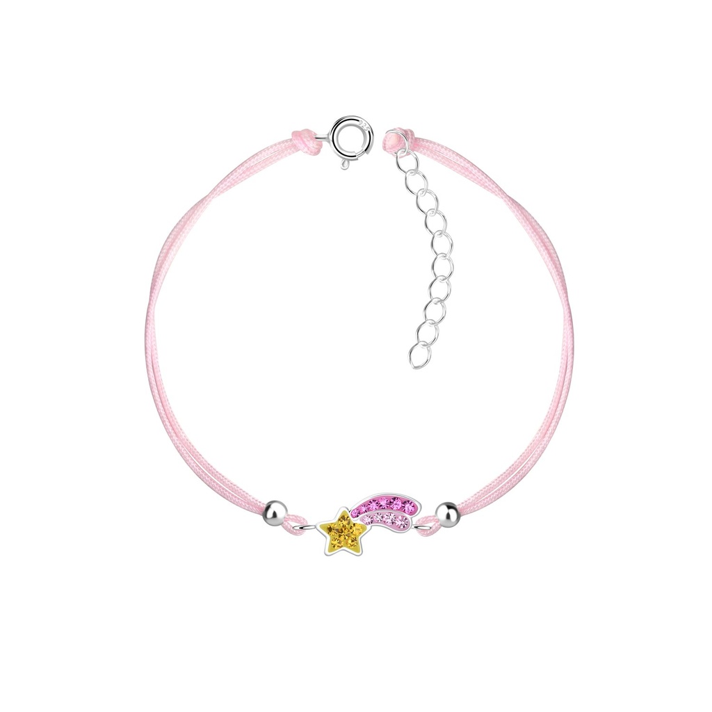 Bracelet cordon étoile filante en argent