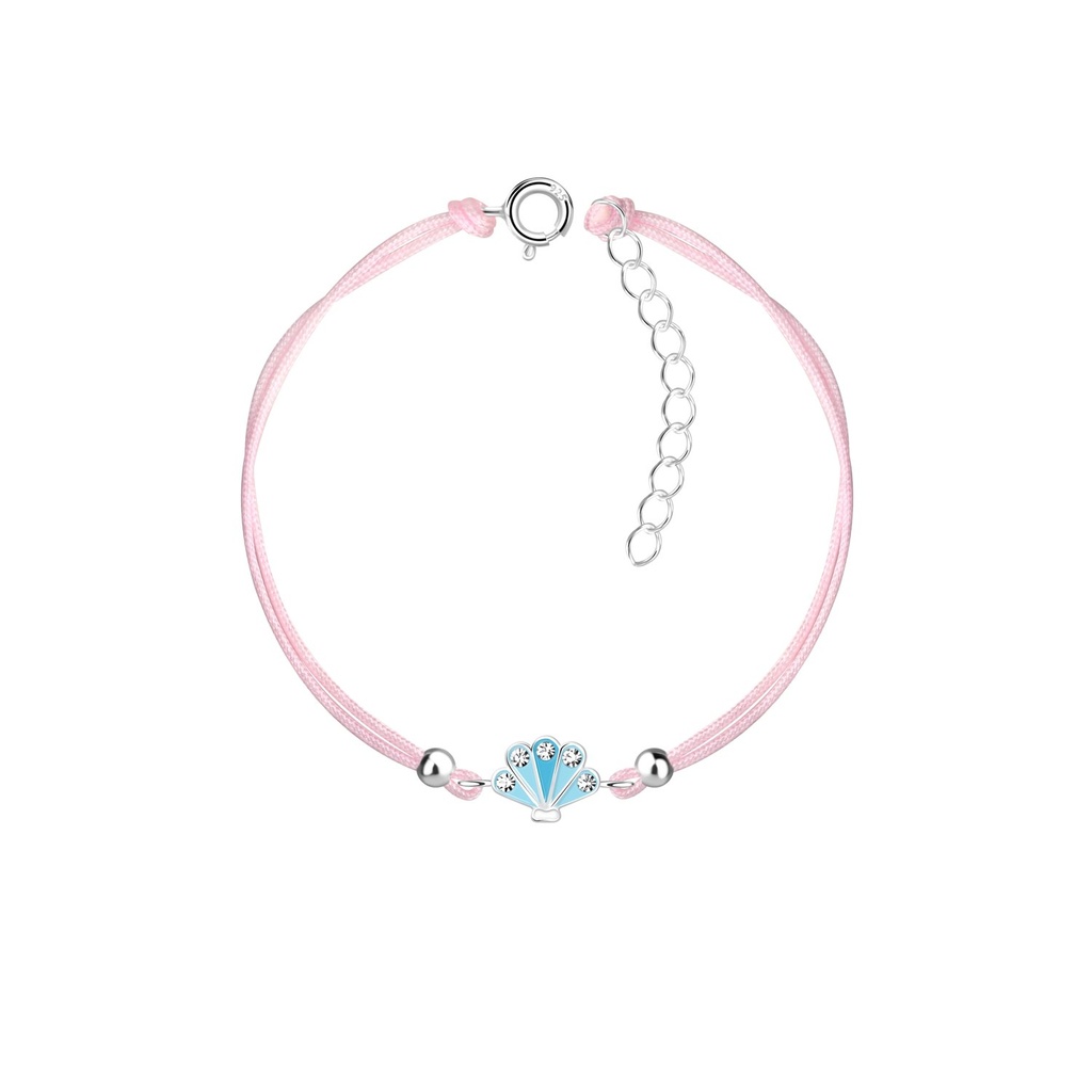 Bracelet cordon coquillage en argent