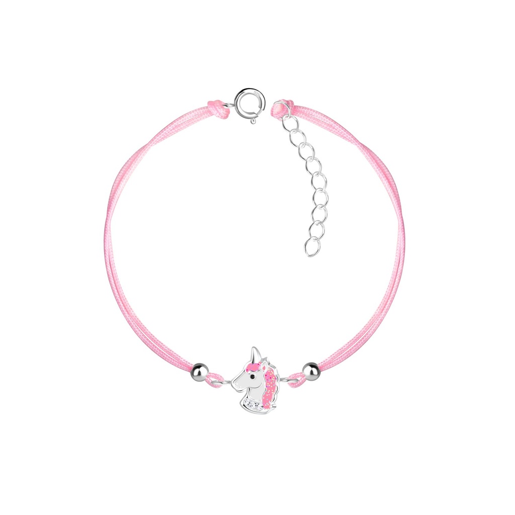 [10014122] Silver Unicorn Cord Bracelet
