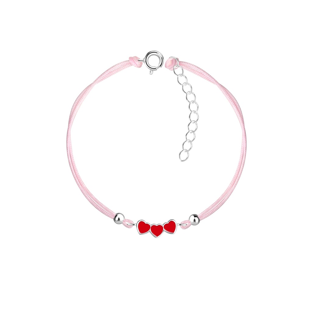 Silver Heart Cord Bracelet